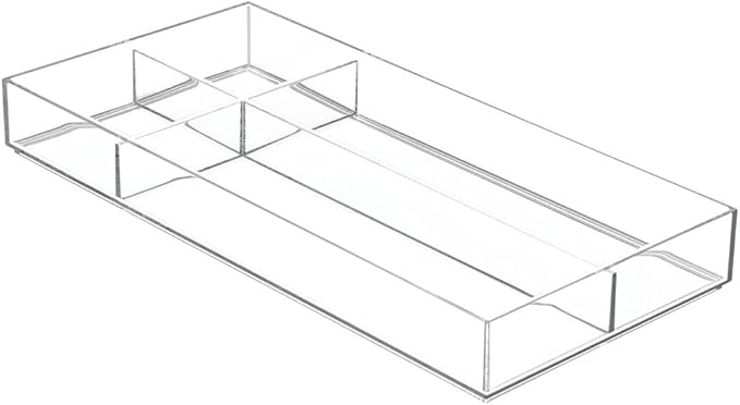mDesign Plastic Stackable Office Divided Storage Drawer Organizer Tray - Image 9