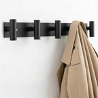 Black Wall Mounted Coat Rack – 5 T-Shaped Towel Rack by Unknown