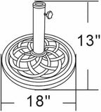 UBP18181-BR 18-Inch Cast Stone Umbrella Base, Made from Rust Free Composite Materials, Bronze Powder Coated Finish - Image 3