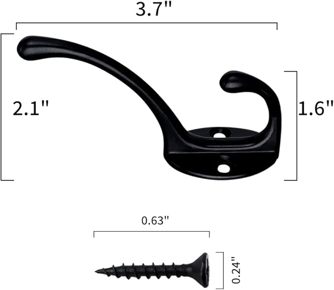 IBosins 30 Pack Heavy Duty Dual Coat Hooks Wall Mounted - Image 2