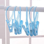 24 Pack ClothesPins with Plastic Rope, Clothesline Drying Clothing Clips - Image 4