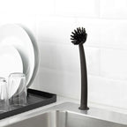 2 Pcs Scrub Brush with Handle 11'' Dish Scrubber Brush Kitchen Sink Brush Black - Image 6