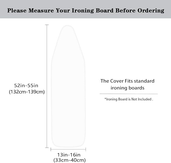 Sprowallow White Marble Iron Ironing Board Cover 15x54 inch, Thick Padding - Image 6