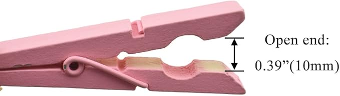 HAHIYO Pink Wooden Clothes Pins Clothespins Small Aviod Fall Apart 2.87 Inches - Image 4