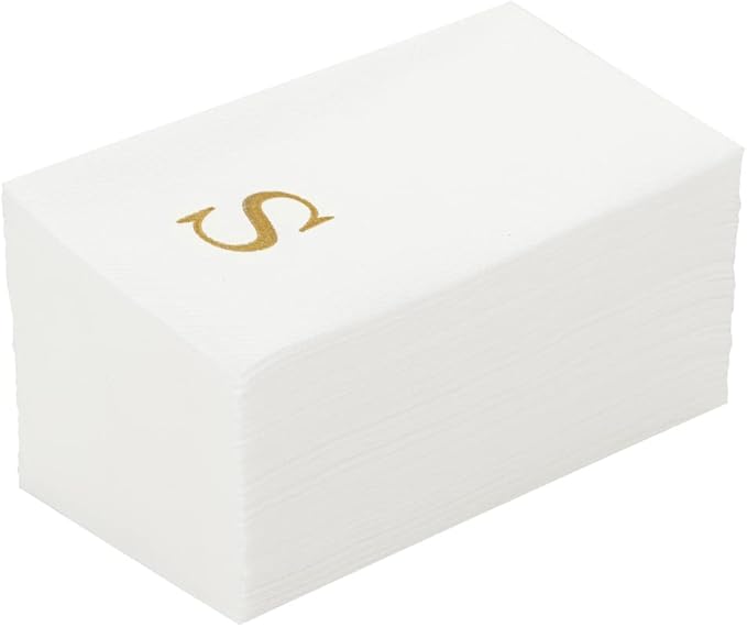 Luxenap 15.8 X 7.9 Inch Linen-Feel Guest Towels, 50 Lettered Hand Towels by Restaurantware