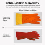 USE FUN Kitchen Rubber Gloves – 100% Natural Latex, Durable Non-Slip Waterproof - Image 3