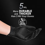 OKIAAS Black/Pink Vinyl Disposable Gloves Latex Free, Food Grade, 5 mil - Image 2