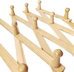 AMAPON Accordion Style Expandable Wall Wooden Coat Rack 13 Hooks Hang Hats - Image 6