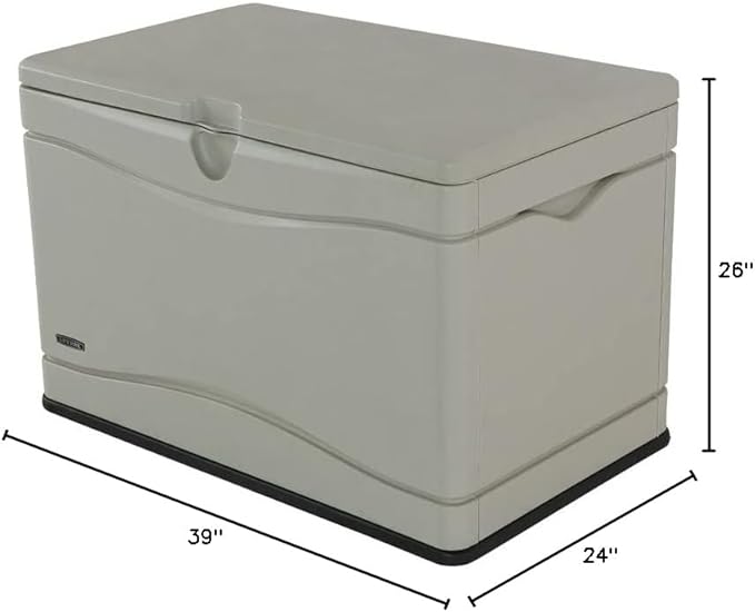 LIFETIME 60059 Black Bottom & Desert (Tan) Sides and Lid Outdoor Storage Box-80 Gal, 80 Gallon, Desert Sand - Image 10