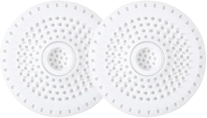 Drain Hair Catcher, Silicone Bathtub Drain Protector 2 Pcs （White Round） by YAKRIOES
