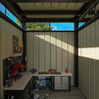 Patiowell 2-in-1 Outdoor Storage Shed, 7' x7' Galvanized Steel Metal Shed with 7' x 7' Porch Pergola Gazebo Outdoor Studio Open-Sided Firewood Shed for Backyard Patio Garden Lawn - Image 3