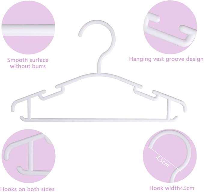 GoodtoU Baby Hangers 100 Pack, Plastic Infant & Toddler Clothes Hangers - Image 3