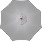 Blissun 9 ft Solar Umbrella, Patio Umbrella with 32 LED Lights, Table Market Umbrella, Outdoor Umbrella for Garden, Deck, Backyard (Light Grey) - Image 4