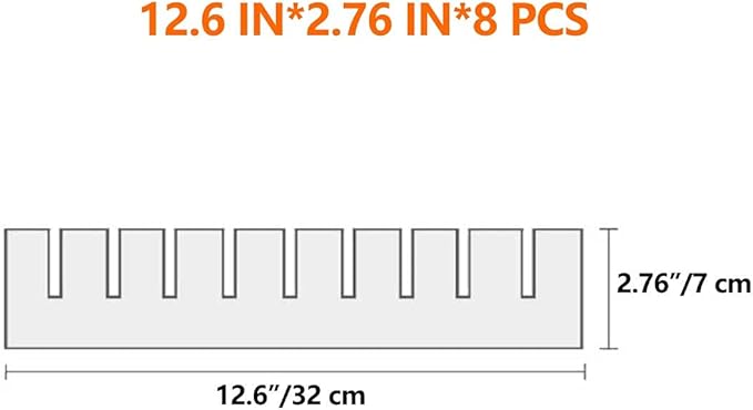 8Pcs Drawer Dividers, 12.6" x 2.76", DIY Organizer Separator, Large Adjustable - Image 2
