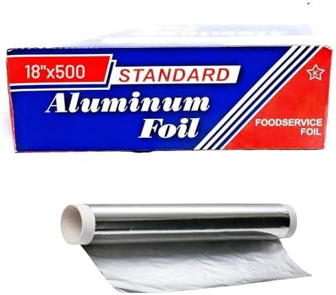 Standard Aluminum Foil Roll 18"x500' Commercial-Grade Silver Wrap by UrbanBoxCo