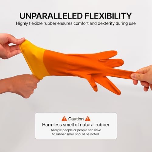 USE FUN Kitchen Rubber Gloves – 100% Natural Latex, Durable Non-Slip Waterproof - Image 5