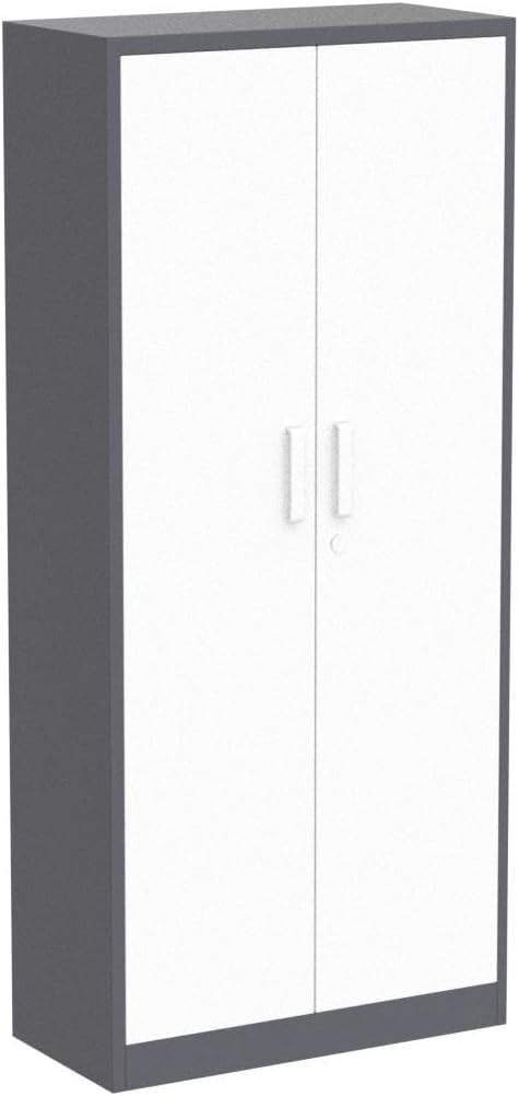 Yizosh Metal Garage Storage Cabinet with 2 Doors and 5 Adjustable Shelves - 71" Steel Lockable File Cabinet,Locking Tool Cabinets for Office,Home,Garage,Gym,School (Gray White) - Image 5