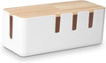 Cable Management Box by Baskiss, Wood Lid, Wire Organizer by Baskiss