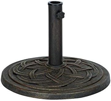 UBP18181-BR 18-Inch Cast Stone Umbrella Base, Made from Rust Free Composite Materials, Bronze Powder Coated Finish - Image 4