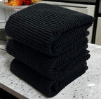Serafina Home Oversized Solid Color Black Kitchen Dish Towels: 100% Cotton - Image 4