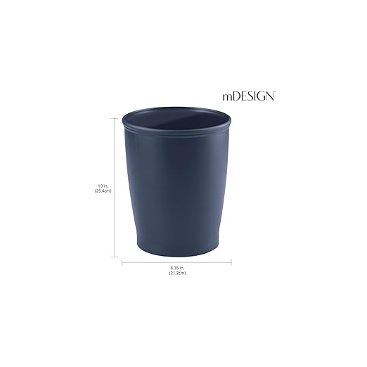 mDesign Small Plastic Bathroom Garbage Can - Image 3