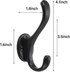 khtumeware 8 Pack Black Coat Hooks Wall Mount Heavy Duty Utility Retro Double - Image 2