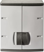 Rubbermaid Wall Mounted Storage Cabinet with Doors 150-Pound Capacity Gray Lockable Three-Shelf Cubbard for Tools/Car Accessories/Cleaning in Home/Garage/Outdoor Areas - Image 4