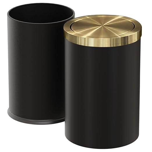 Brushed Brass Garbage can, Bathroom Trash can by LEASYLIFE