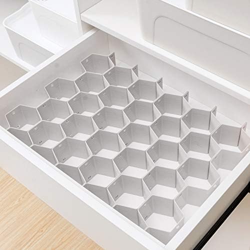 Poeland Drawer Divider Organizer DIY Plastic Grid Honeycomb Drawer Divider Gray - Image 2