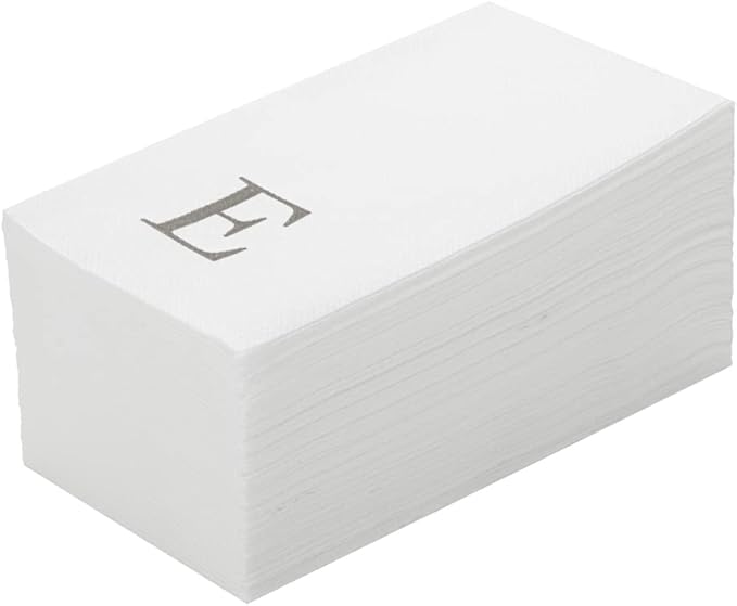 Luxenap 15.8 X 7.9 Inch Linen-Feel Guest Towels, 50 Lettered Hand Towels by Restaurantware