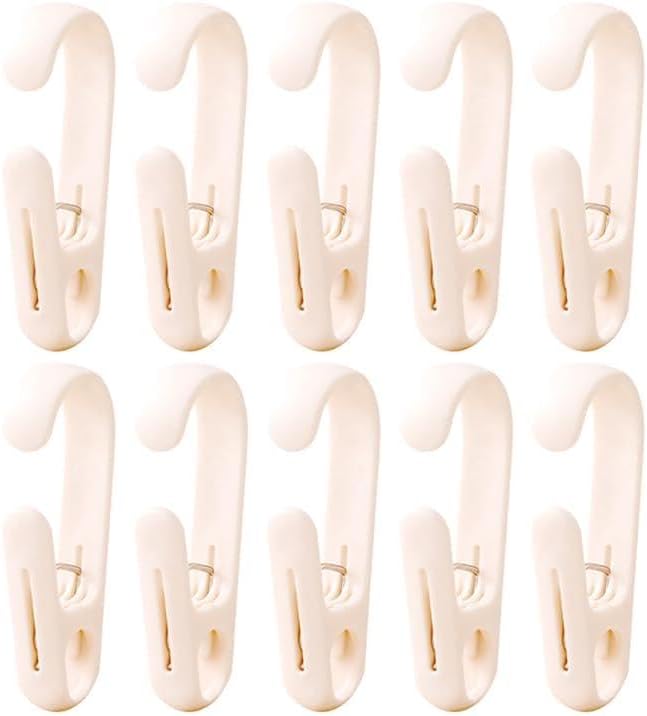 10Pcs Laundry Hooks with Clips Hanger Closet Organizer Clamps Hanging Socks by DEFRKO