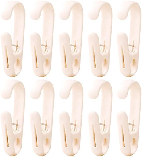 10Pcs Laundry Hooks with Clips Hanger Closet Organizer Clamps Hanging Socks by DEFRKO