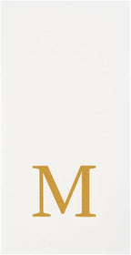 Restaurantware Napkins Pack of 300 Gold Letter M Linen-Feel Paper Disposable - Image 10