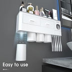 iHave Toothbrush Holders for Bathrooms, 4 Cups Toothbrush Holder Wall Mounted - Image 3