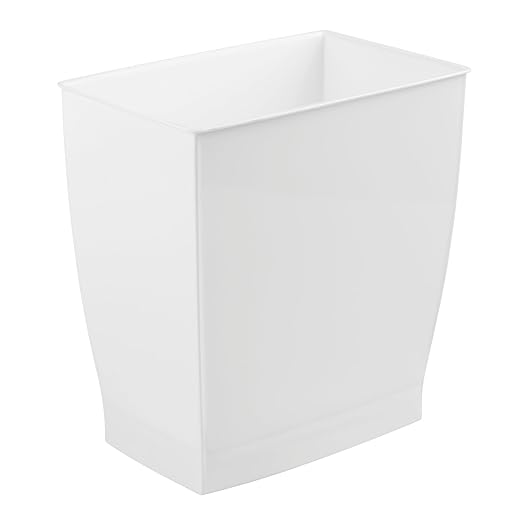 iDesign Small Plastic Bathroom Trash Can, Slim Rectangle Garbage Bin - Image 9