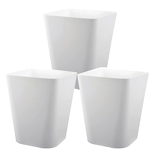 Small Bathroom Trash Can Plastic Garbage Can Square Waste Basket Trash Bins by Heagoale