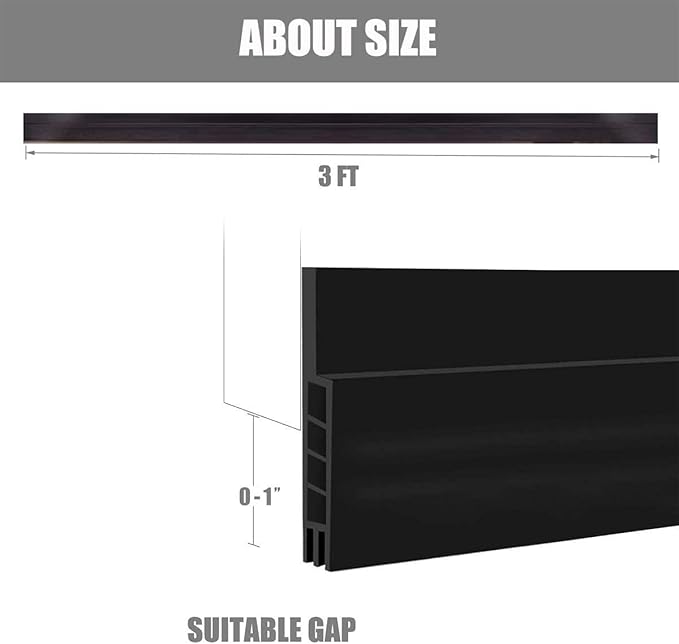 Suptikes 2 Pack Door Draft Stopper，Door Sweep - Image 2