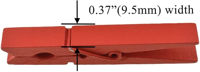 HAHIYO Red Wooden Clothes Pins Clothespins Small Aviod Fall Apart 2.87 Inches - Image 3