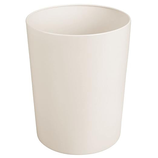 mDesign Round Metal Small 1.7 Gallon Recycle Trash Can Wastebasket, Garbage - Image 5