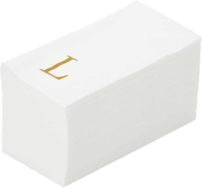 Luxenap 15.8 X 7.9 Inch Linen-Feel Guest Towels, 50 Lettered Hand Towels by Restaurantware