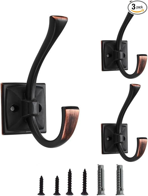 3 Pack Decorative Heavy Duty Towel Hooks by CABDM