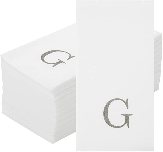 Luxenap 15.8 X 7.9 Inch Linen-Feel Guest Towels, 50 Lettered Hand Towels - Image 2