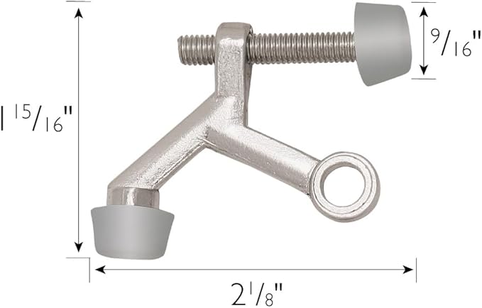 Design House Door Stops, Rubber Cushion Tips, Heavy Duty Zinc Alloy, Easy - Image 3