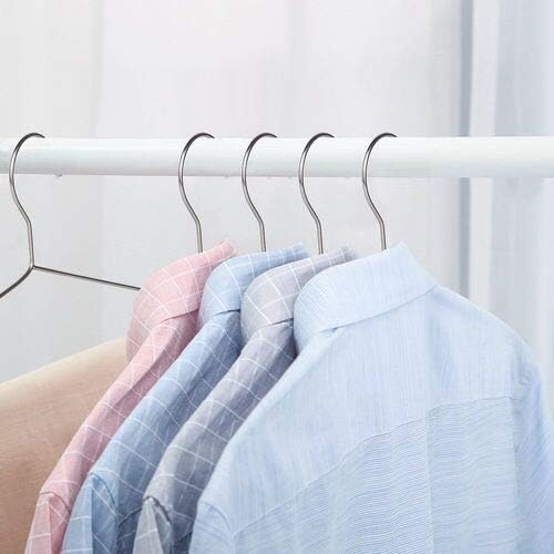 OIKA 30 Pack Heavy Duty Stainless Steel Hangers, Space-Saving Silver Clothes - Image 7