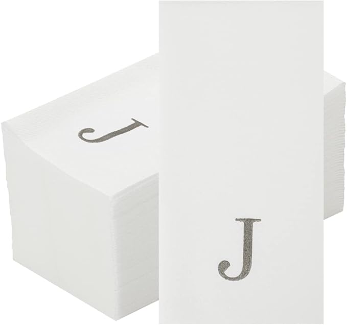 Luxenap 15.8 X 7.9 Inch Linen-Feel Guest Towels, 50 Lettered Hand Towels by Restaurantware