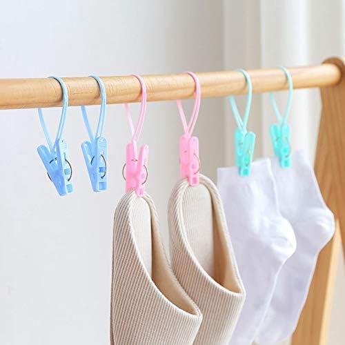 24pcs Colorful Plastic Clothes Peg Clip Pins Rope Hanging Clothesline Windproof - Image 2