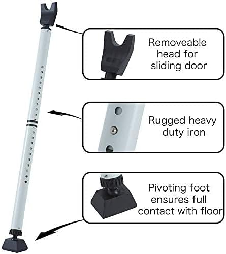 2-in-1 Door Security Bar & Sliding Patio Door Stopper Security Jammer Bar Child - Image 8
