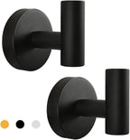 Vuzvuv 2-Pack Matte Black Wall-Mounted Towel Hooks, SUS304 Stainless Steel by Vuzvuv
