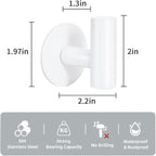 Vuzvuv Adhesive Hooks White SUS304 Stainless Steel - Image 2