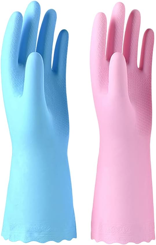 Alimat PluS 2 Pack Reusable Cleaning Gloves Latex Free, Dishwashing Gloves by AlimatPlus